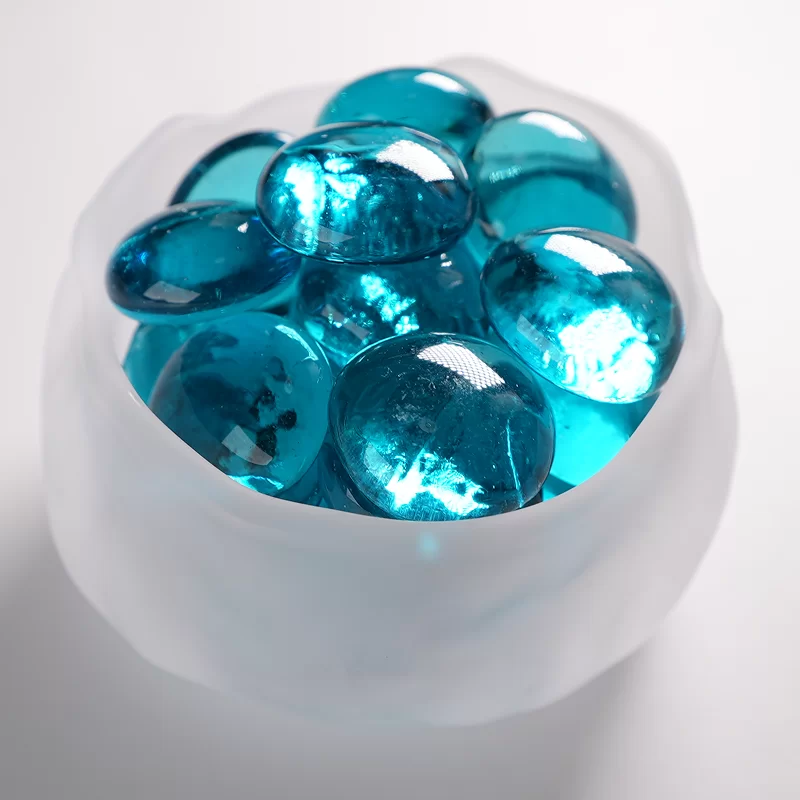 Pierre de noix de cajou en verre, perles plates en verre utilisées pour la décoration