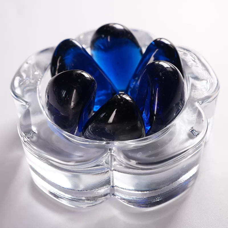 Pierre de noix de cajou en verre, perles plates en verre utilisées pour la décoration